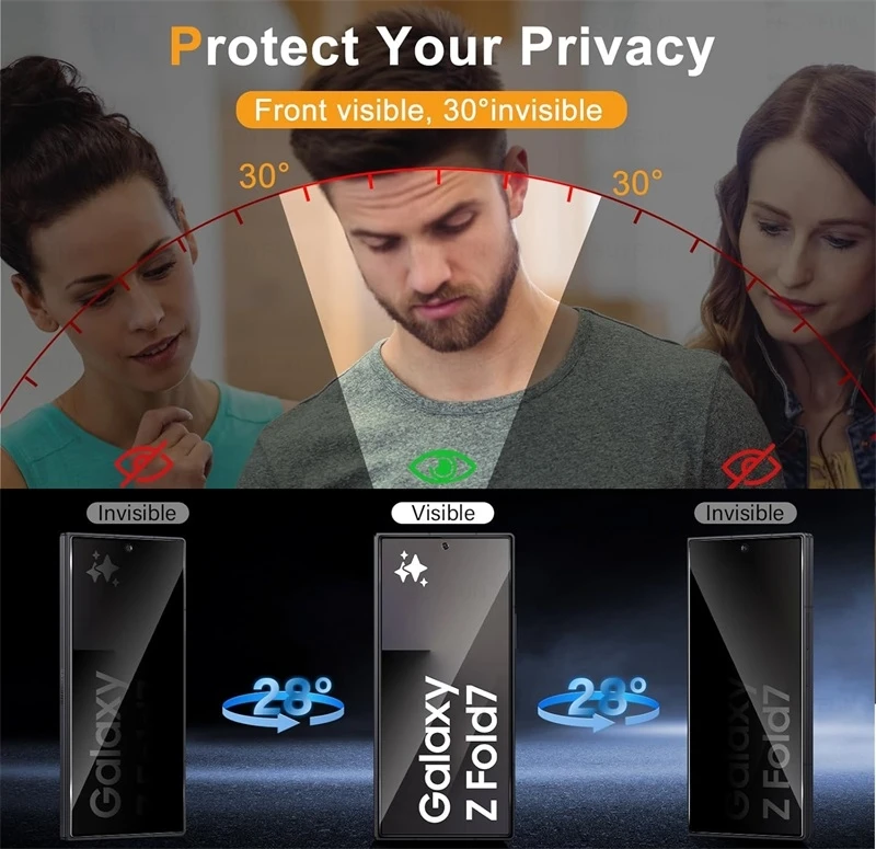 Premium 9H Privacy Tempered Glass Anti-Spy Screen Protector