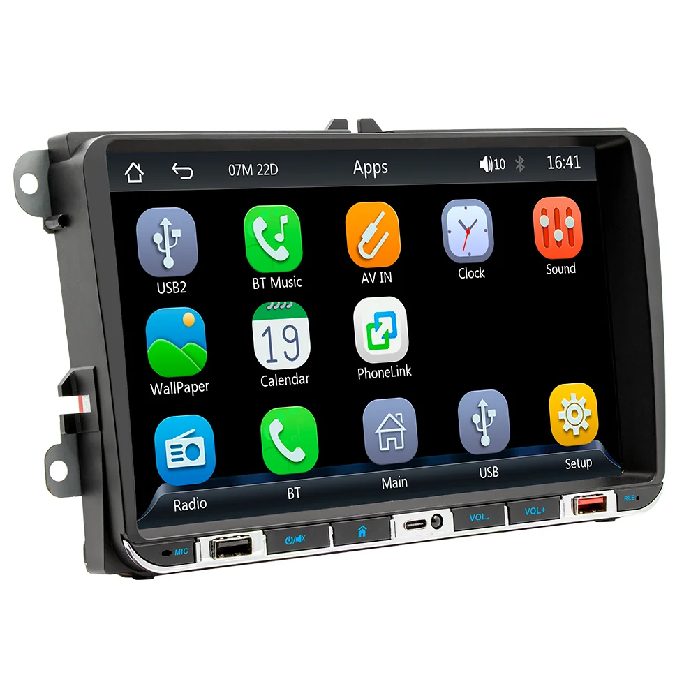 Car Stereo 2din 9'' HD Touch Screen CarPlay Car Radio For VW Volkswagen/Golf/Passat/Seat Car Multimedia MP5 Player FM Audio Stereo
