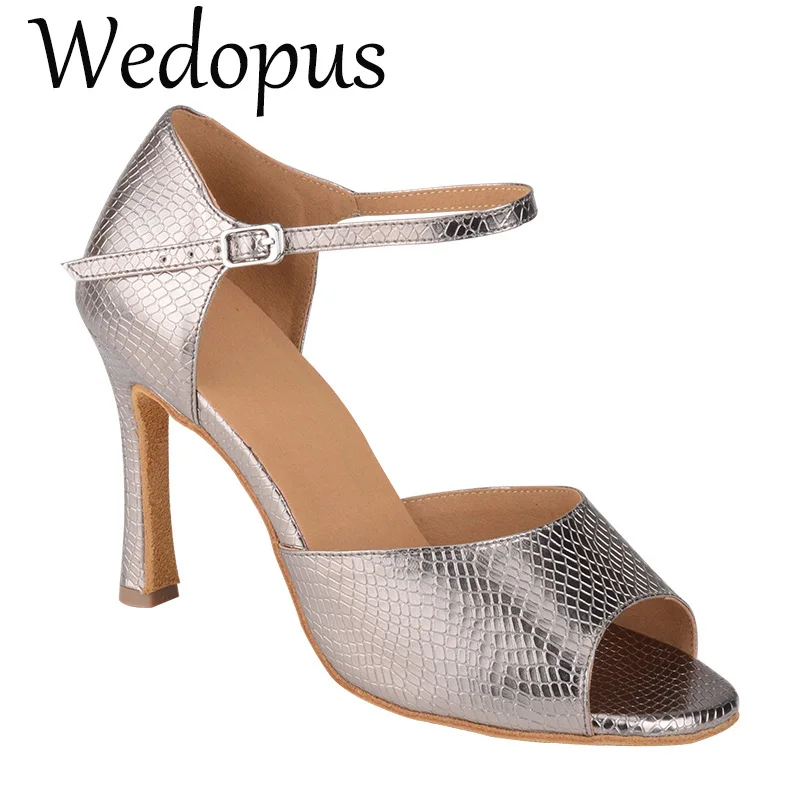 

Wedopus Customized Latin Woman Dance Shoes Open PU High Heel Dancing Sandals 9CM