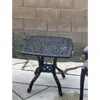 Cast Aluminum Patio Furniture End Table, Mid-Century Modern Table with Round Corners for Living Room, Cafe and Home Office 2