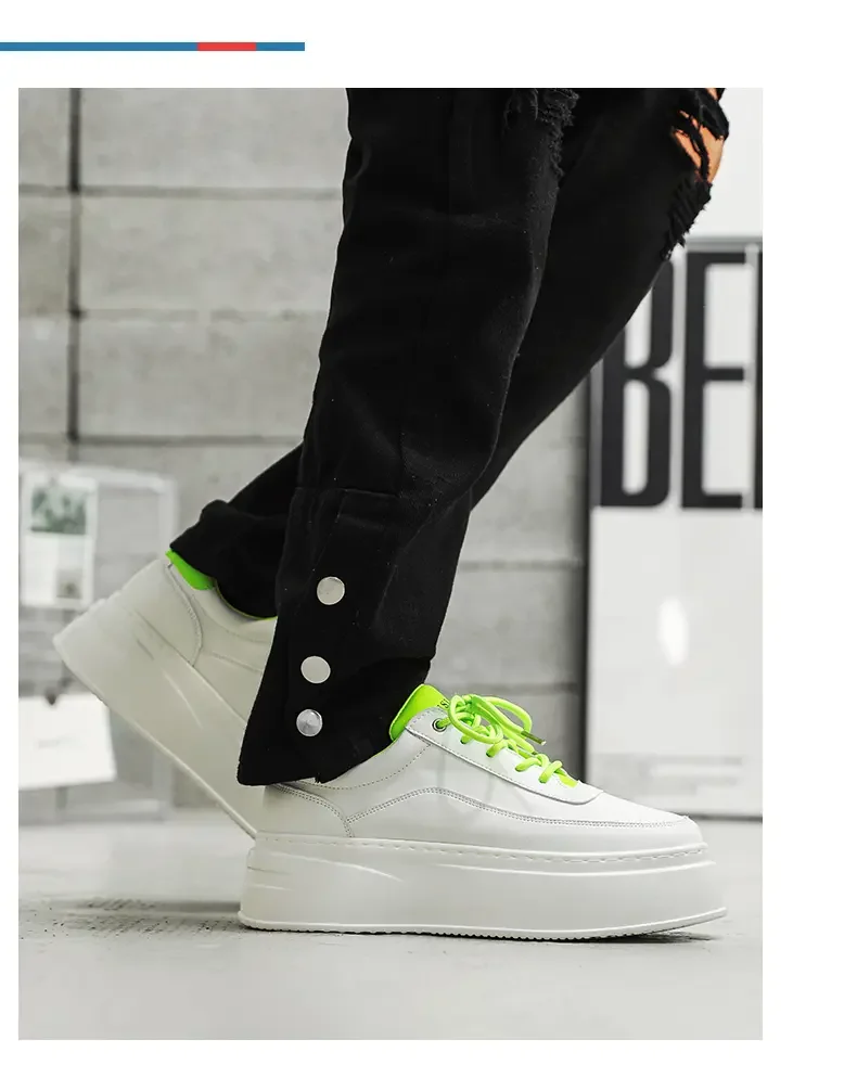 2024 Casual für Männer Laufschuhe Atmungs Dicken sohlen Sport Bord Weiße Schuhe Turnschuhe Komfortable Männer Training Plattform_voghion.com