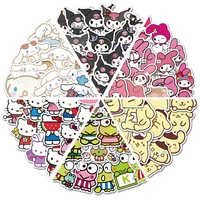 50pcs Stickers Cute Cinnamoroll Kuromi My Melody Sticker For Laptop Phone Case Girls Sanrio My Melody Anime Stickers Kids Toys 1