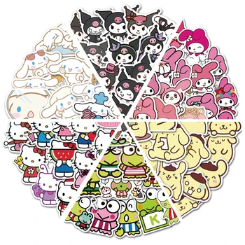 50pcs Stickers Cute Cinnamoroll Kuromi My Melody Sticker For Laptop Phone Case Girls Sanrio My Melody Anime Stickers Kids Toys 1