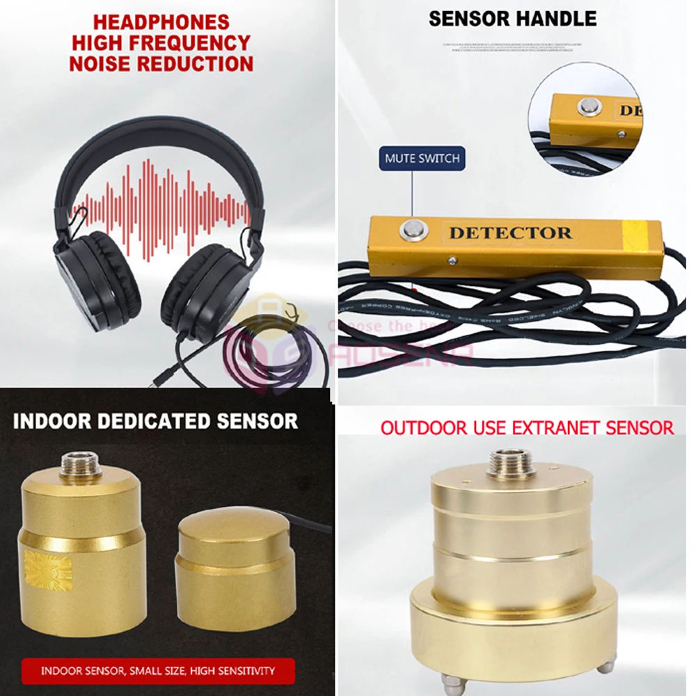 Atyhao F999K - Detector de fugas de agua de tubería, volumen ajustable de  frecuencia múltiple LCD Detector de fugas de agua profesional para tubería