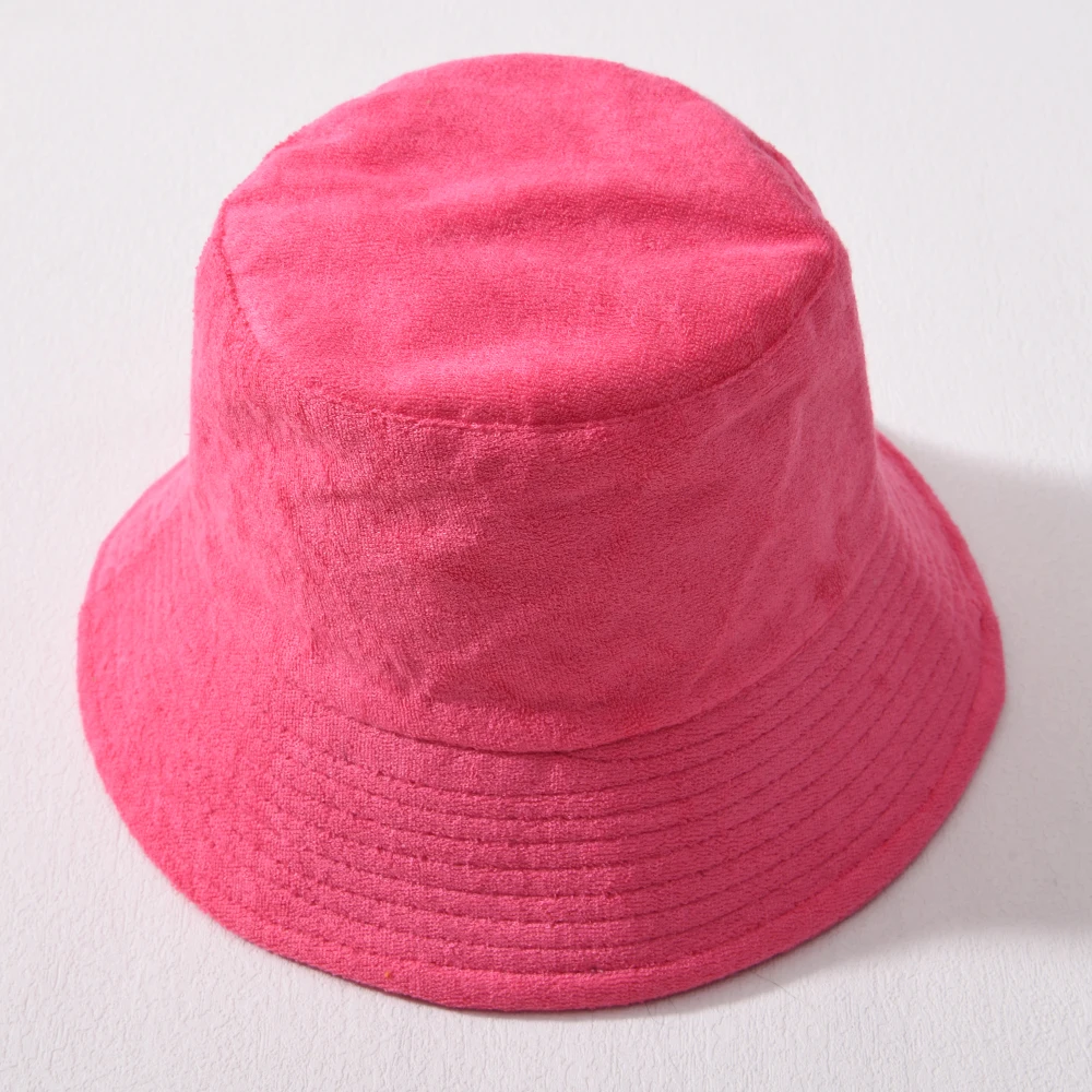 New Terry Cloth Bucket Hat Women Men Candy Colors Panama Sun Fisherman Hat  Towel Casual Travel Wide Brim Beach Fishing Cap - AliExpress