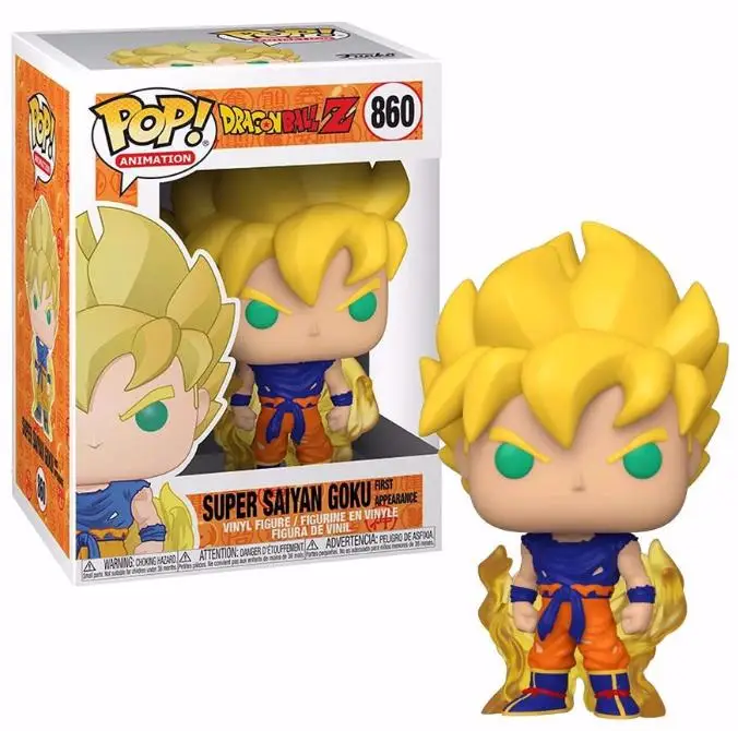 Funko Pop Anime Figuras Dragon Balls Super Saiyan Goku #860 Action Figure Giocattoli Collezione Bambole Regali Per Bambini