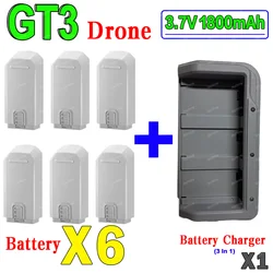 Enhanced Drone Battery 3.7V 1800mAh - High - Capacity Replacement Accessory (6 Battery - Charger)