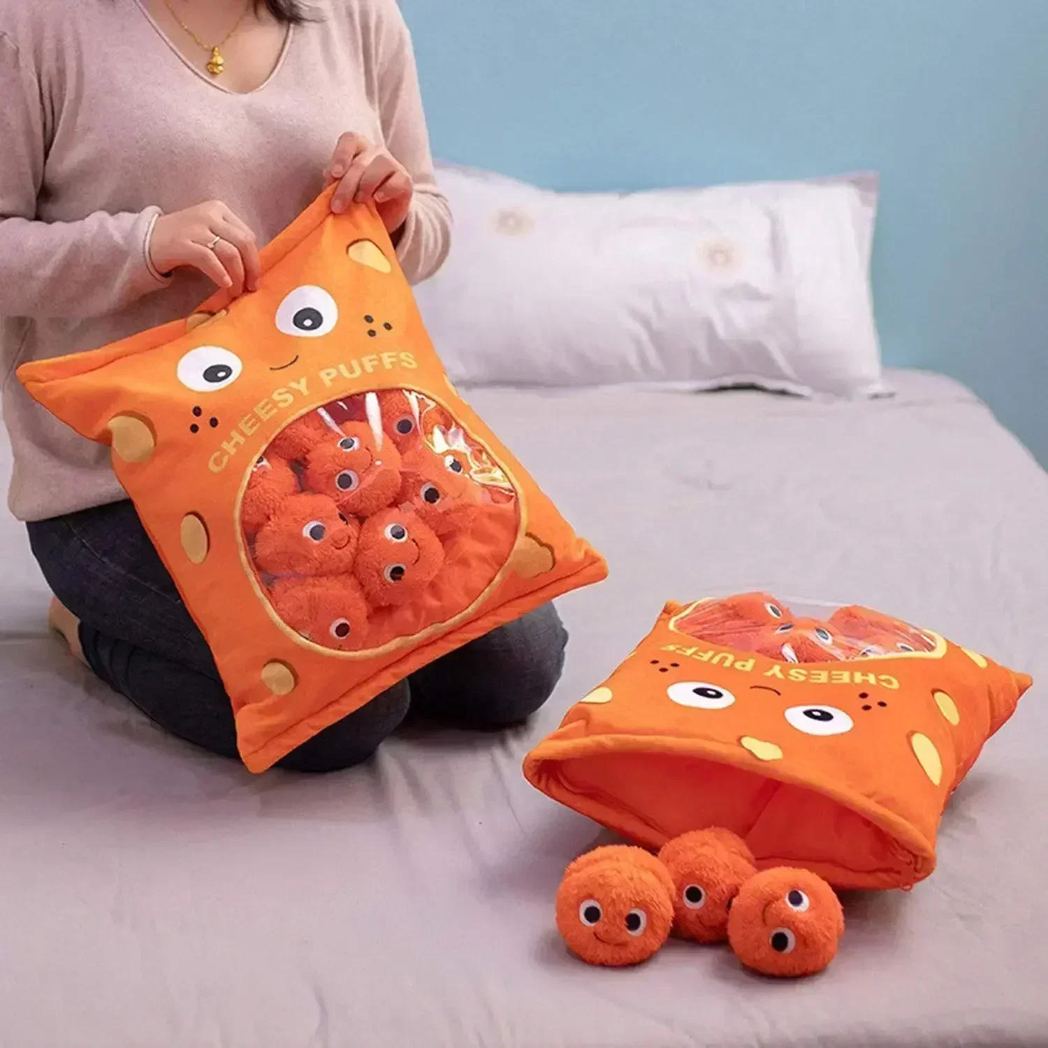 Kawaii Snack Pillow Cushion Stuffed Some Plush Doll Balls,Creative Plush Throw Pillow,Suitable for Giving As Gift To Your Child 5
