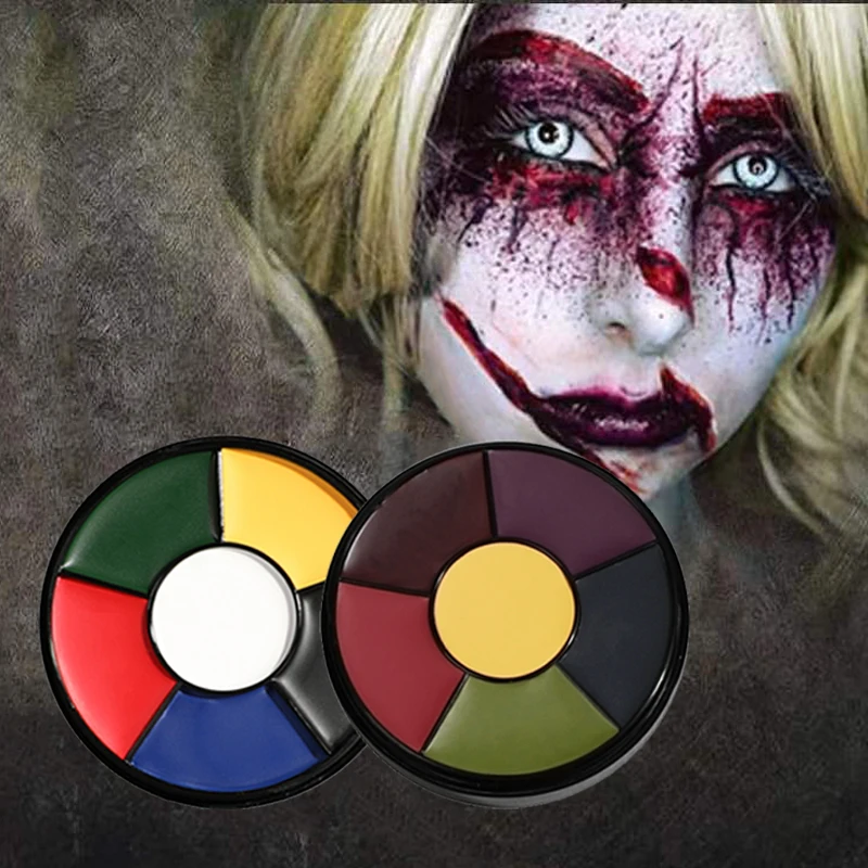 6 Color Oil Face Paint palette Halloween Party Camo Face & Body Makeup clown face paint SFX Bruise Special Effects Oil Hunting 6