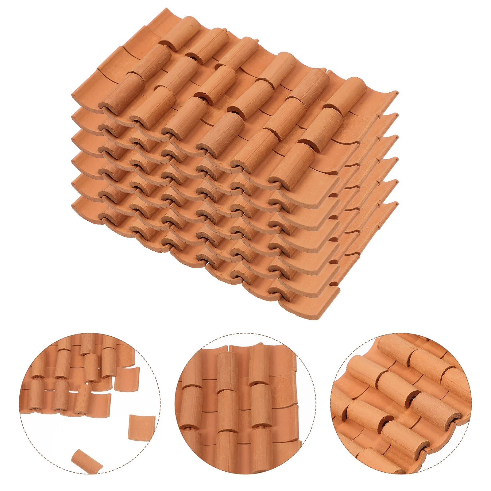 

120 Pcs Tile Model Small Roof Tiles Models Creative Lifelike Tiny House DIY Layout Decors Miniature Clay Props Child