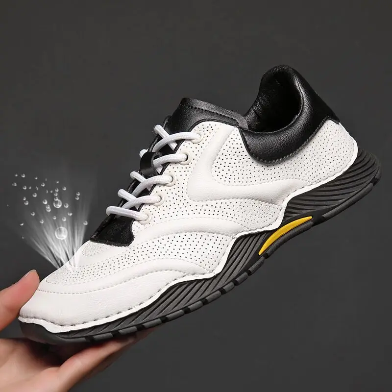 

Men Sneakers Shoes 2022 Genuine Leather Casual Sports Shoes Breathable Lace Up Tennis Running Sneakers for Men