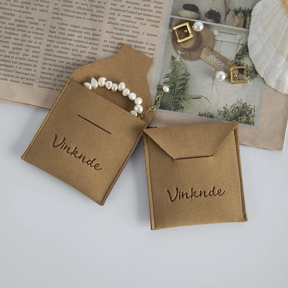 50 Luxuriöse Bijoux-Geschenkbeutel aus dickem Mikrofaser mit individuellem Logo für Schmuck, Ohrringe, Ringe, Halsketten – Hochzeitsgeschenke in Großpackung – Detail 8