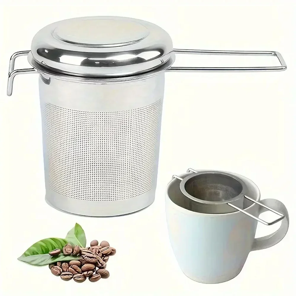 Stainless Steel Tea Filter Extended Folding Handle Loose Tea Drainer Lid Anti-Scald Multi-Purpose Strainer tea infuser,tea strainer,tea filter