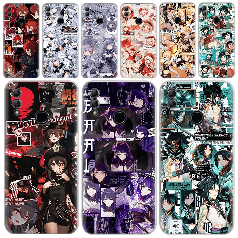 Genshin Impact Game Anime Custodia Morbida Trasparente Per Huawei Honor 10 Lite 9 20I 8S 8A 8X 9X 50 Y5 Y6 Y7 Y9S P Smart 2019 Co