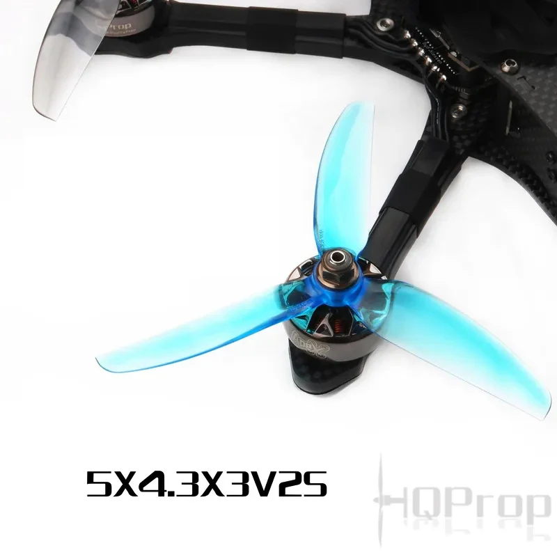 HQPROP 5x4.3x3V2S Hélices PC 3 Pales 5 pouces 6 paires pour Drone FPV