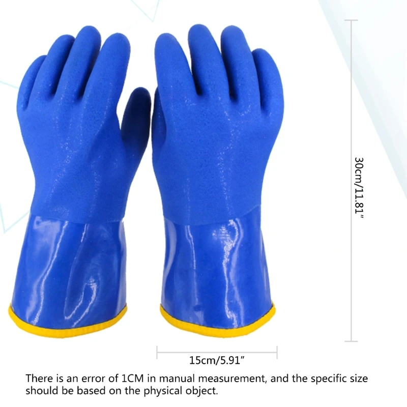 Rubber Double Coated Warm Thermal Grip Safety Work Gloves Winter Gardening 6