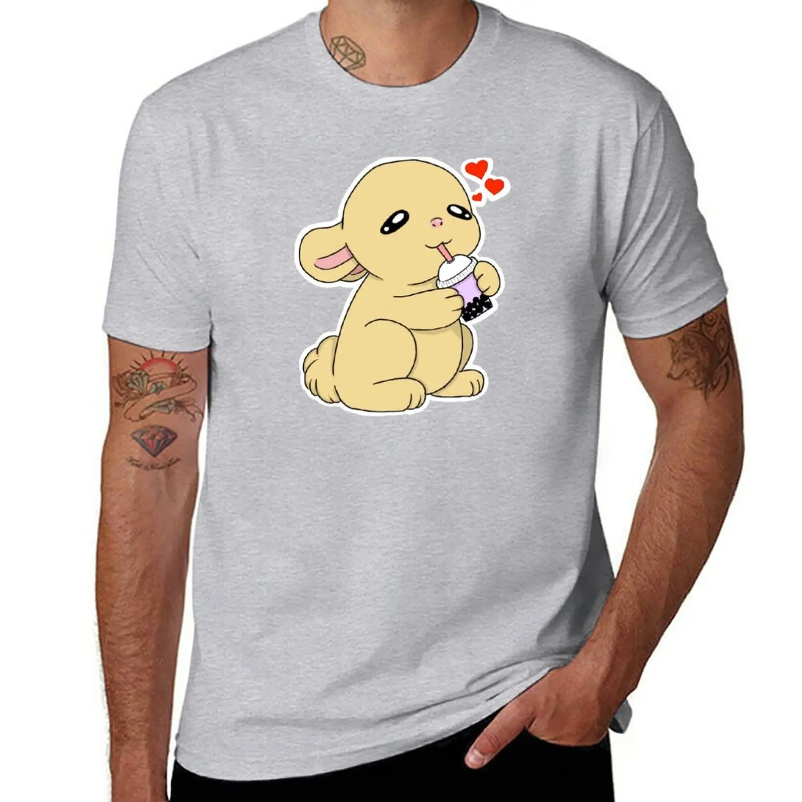 

New Bunny Boba T-Shirt Short t-shirt funny t shirt quick-drying t-shirt graphic t shirts T-shirt men