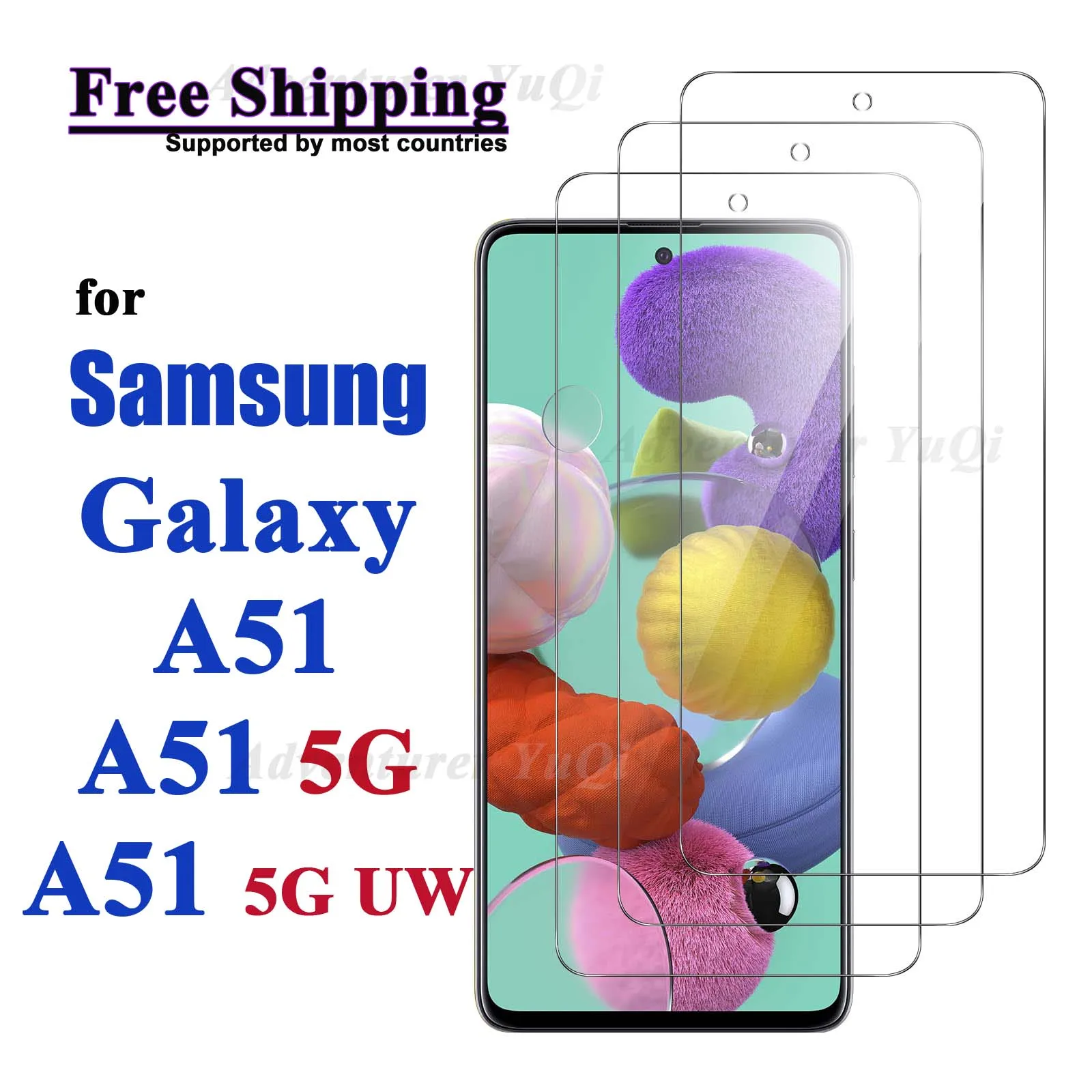 

Screen Protector For Galaxy A51 5G UW Samsung, Tempered Glass HD 9H Hight Aluminum Anti Scratch Case Friendly Free Shipping