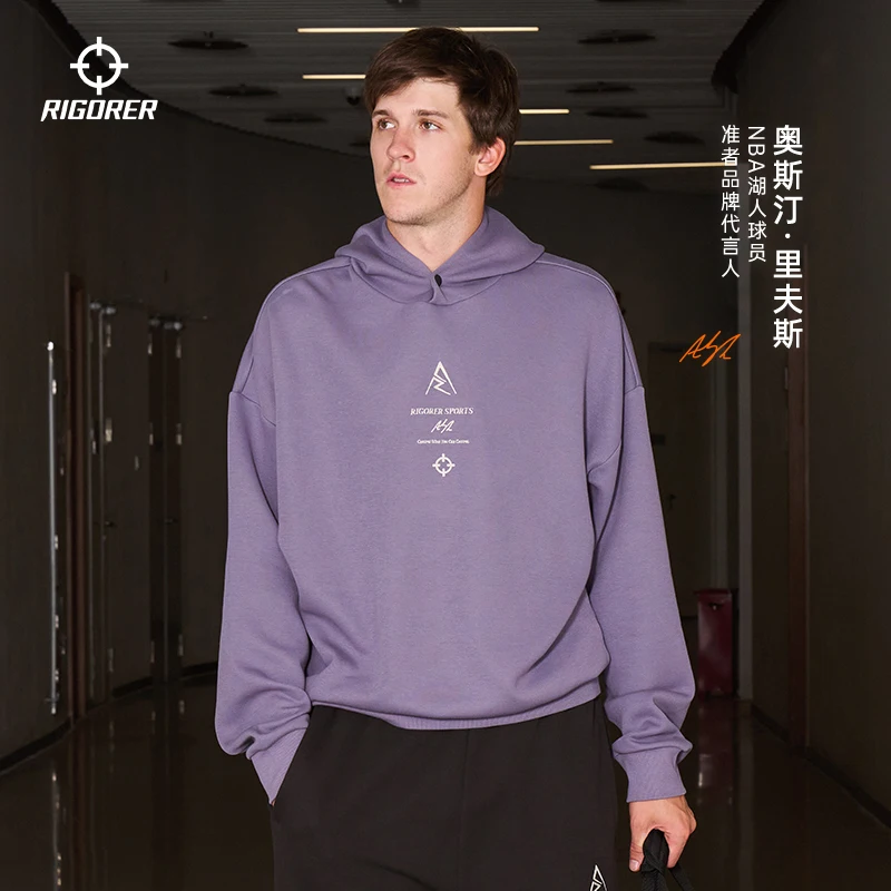 RIGORER Austin Reaves Hooded sweatshirt men's autumn American retro loose sports knitted pullover