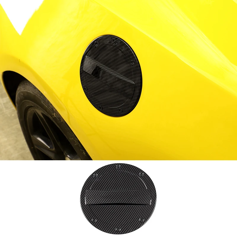 PJFUS Real 3K Carbon Fiber Fuel Tank Cap Cover For Alfa Romeo Giulia 2017-2021 - Black, Self-Adhesive