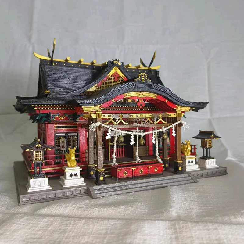 DIY Doll Houses Japanese Construction Inari Shrine Model Wooden  Miniature Kit with Furniture Dollhouse Toys for Adults Gifts jada toys 20th car model 1 24 gtr r34 350z rx 7 vintage pickup die cast vehicle with collectible for kids and adults