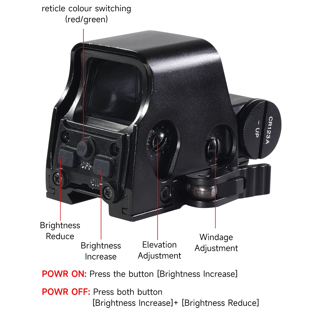 558 Holographic Sight 553 551 Red Dot Scope 556 Tactic Airsoft Hunting Collimator Red Green Dot Sight 20mm Quick Release Mount