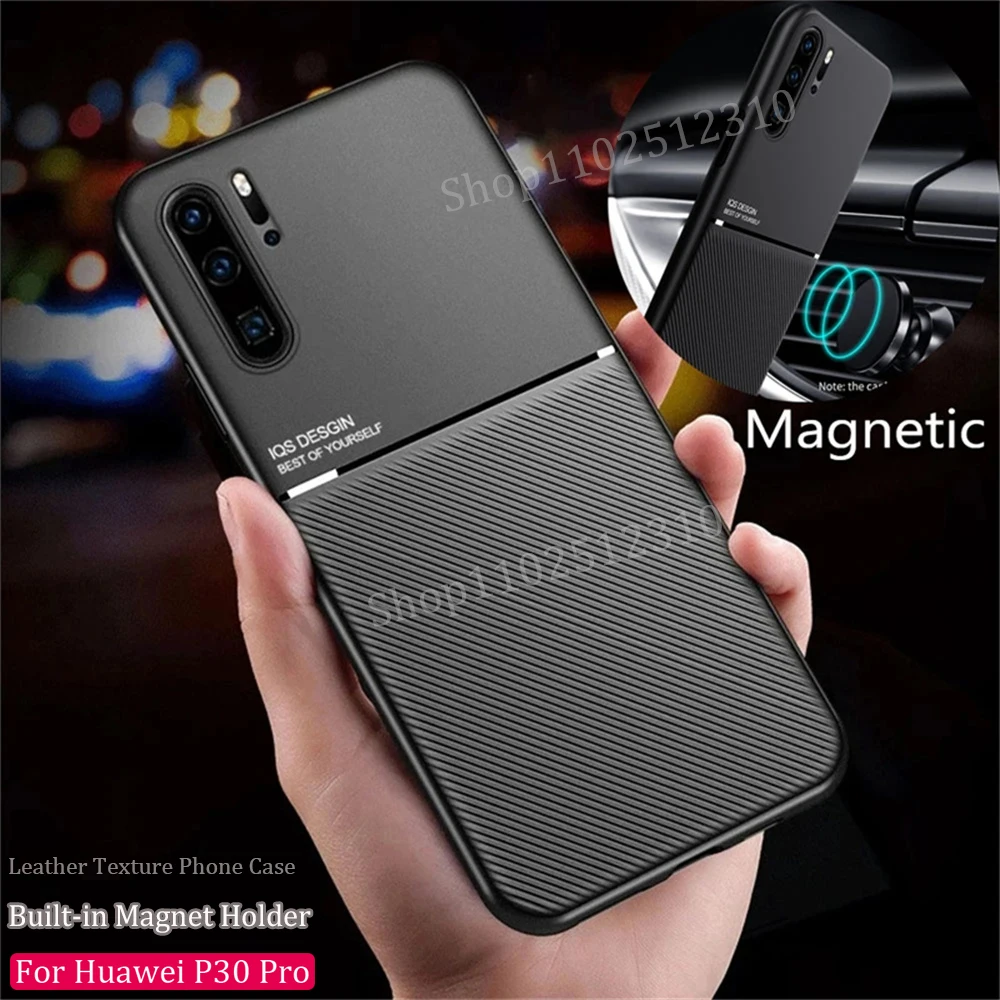 Встроенный Магнитный чехол для телефона Huawei P30 P40 P60 Lite Pro ...