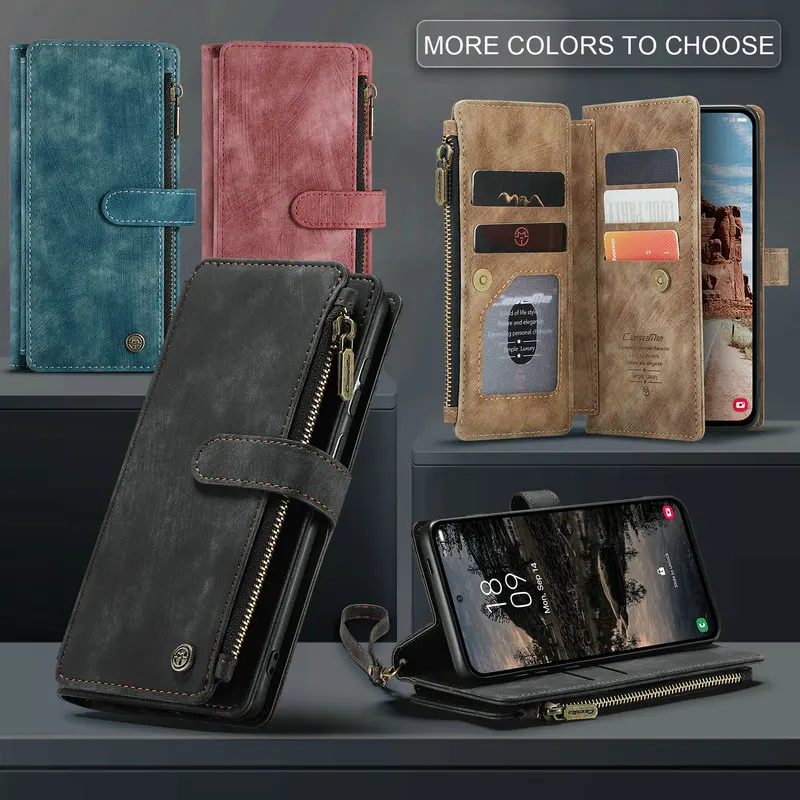 Luxury Zipper Flip Cover with 7-Card Storage