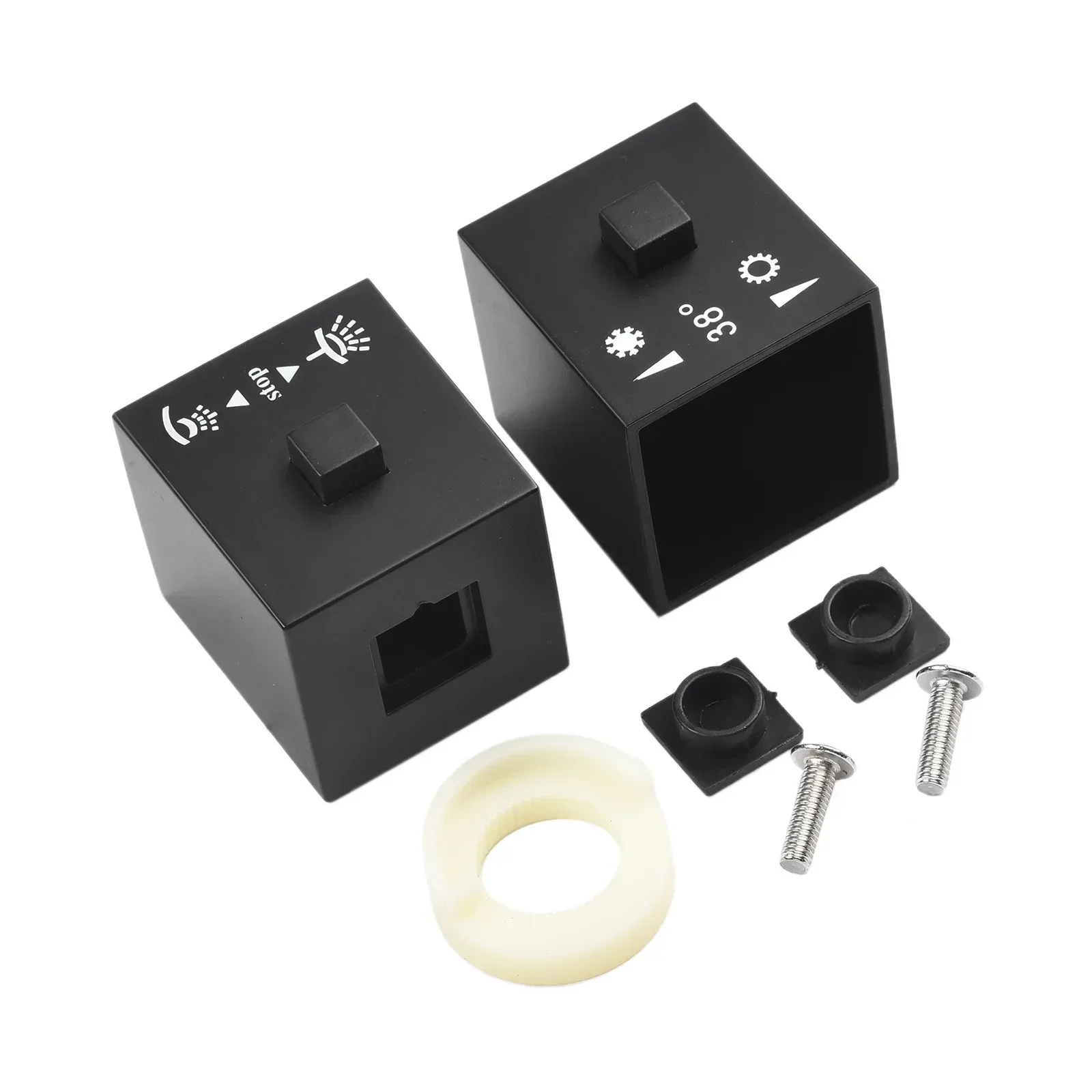 1 Pair Square Shower Temperature Control Handle Knob Black Thermostatic Handle Shower Bathroom Parts