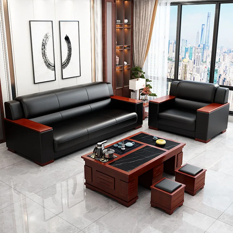 Accent Large Office Sofas Lounge Leather European Executive Office Sofas Reception Modernos Para Sala Furniture