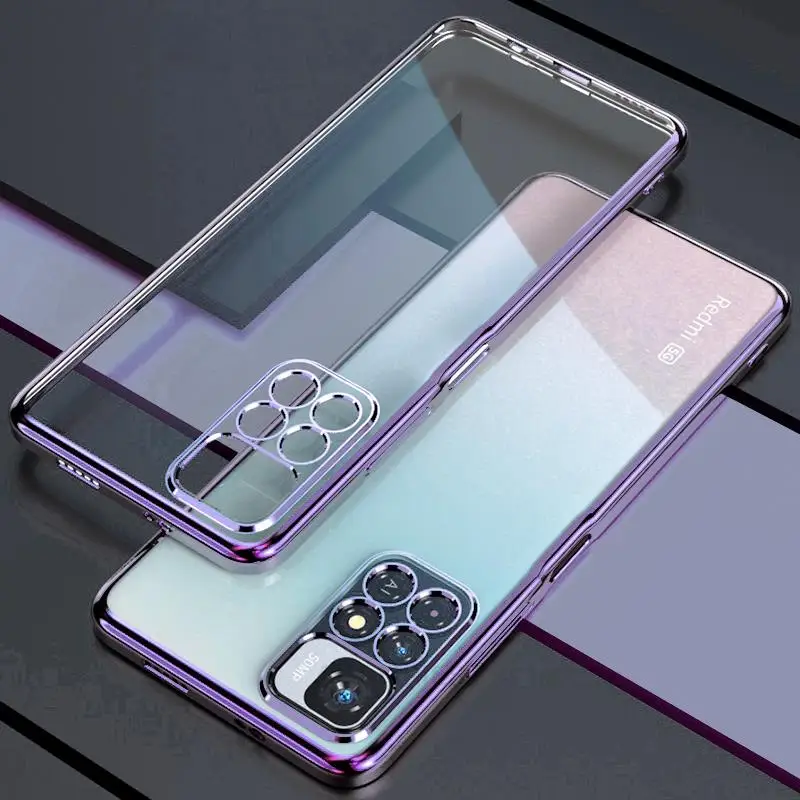 thumbnail image 1 of Funda transparente enchapada de lujo para Xiaomi Redmi Note 10 11 Pro Plus 5g 9 8 Note11 11pro 4g funda de silicona en Note11 S 10s 11 s, 1 of 5