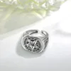 Eudora 925 Sterling Silver Pentagram Adjustable Ring for Men Women Amulet Guardian Star Tetragrammaton Ring Hip Hop Jewelry Gift 3