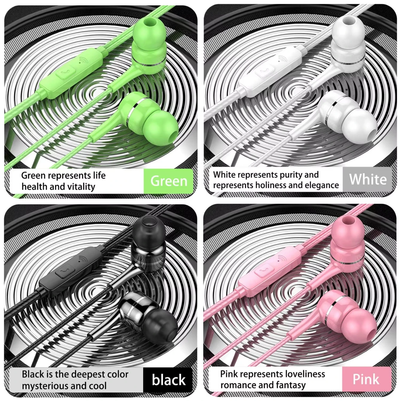 NNBILI 1-4pcs 3.5mm Wired Earphone In Ear HIFI Heavy Bass Earbuds Monitor Sports Stereo Music Gaming Headphone with Microphone 2