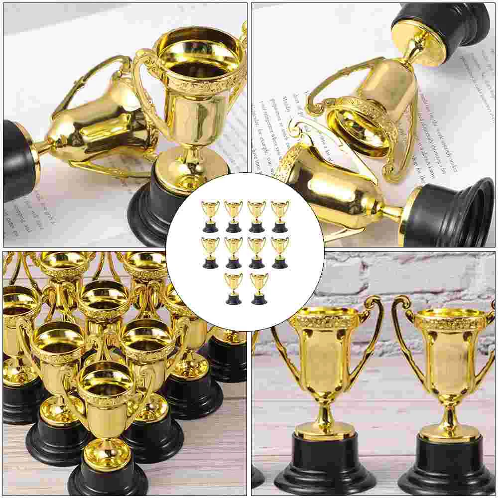 10 Pcs Mini Statue Children's Trophy Toy Basketball Kids Football Trophies Plastic Winner Award