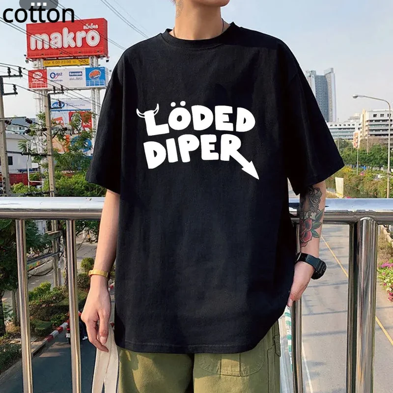 

LODED DIPER DIARY OF A WIMP KID Tshirt Male Brand Teeshirt Men Summer Cotton T Shirt Short Sleeve Oversized Harajuku Men T-shirt