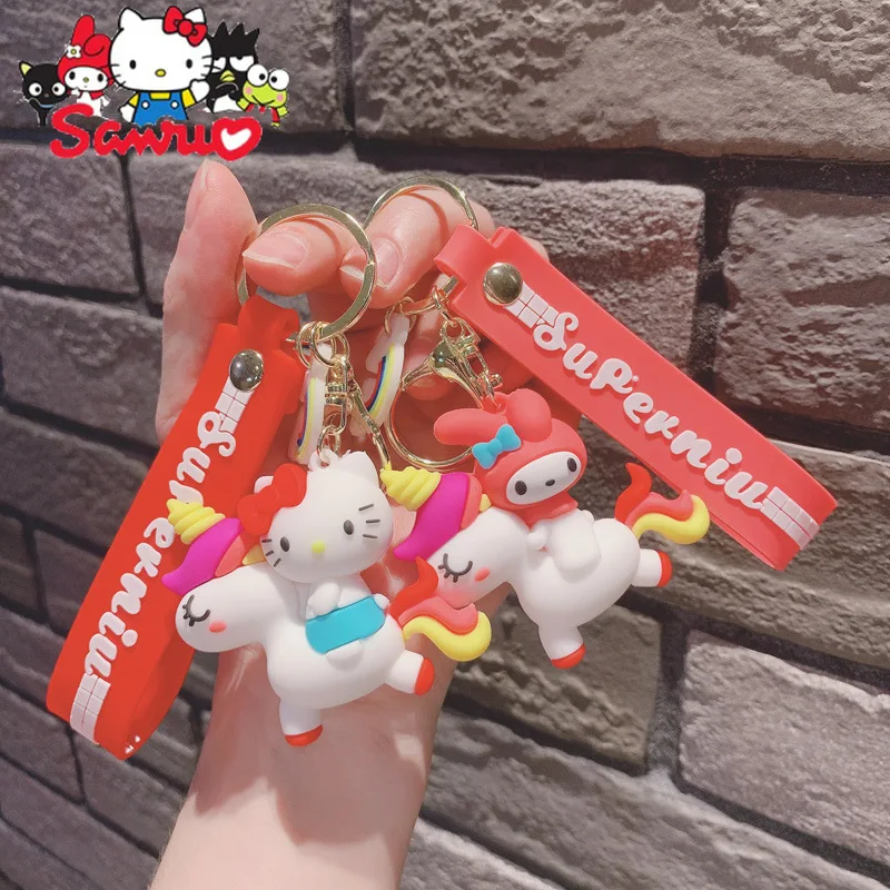 

Sanrio Melody Kuromi Hello Kitty Cinnamoroll Pochacco Pendant Cartoon Couple Car Key Chain School Bag Hanging Creative Key Fob