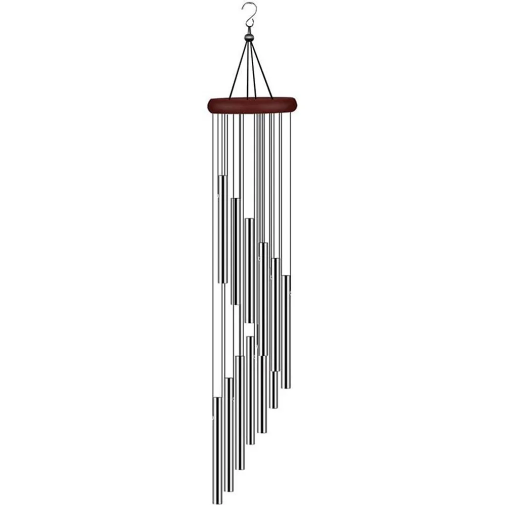 Elegant Aluminum 12-Tube Pine Wind Chime - Waterproof & Windproof