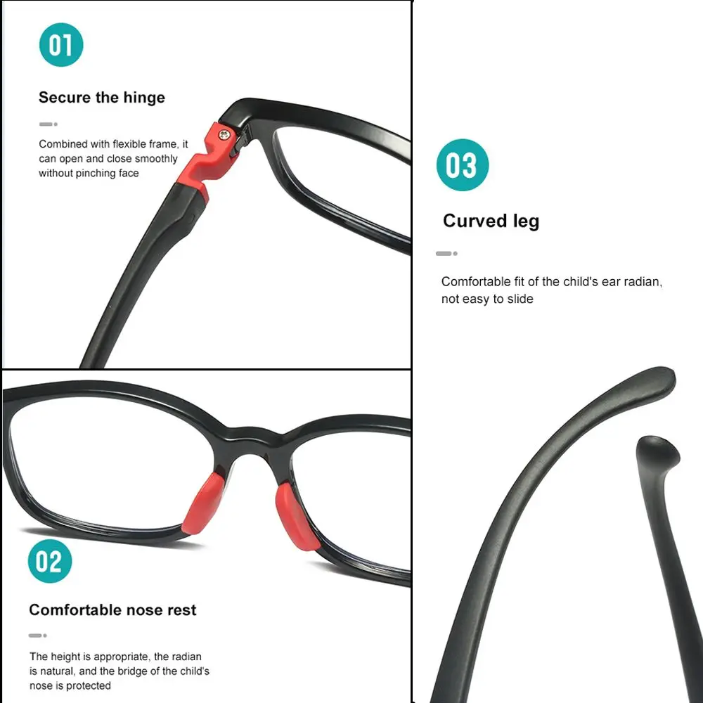 Weiche Silikon Rahmen Anti Blau Licht Kinder Lesebrille Kinder Junge Mädchen Computer Transparent Blockieren Reflektierende Brillen – Detail 11