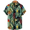 Tropical Jungle Flamingo 3d Print Hawaiian Shirt For Men Summer Street Short Sleeves Tops Harajuku Lapel Button Loose Blouse 1
