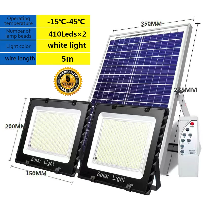 Solar Led Light Outdoor Panel Waterproof Street Lamp IP66 LED Remote Control Floodlight Is Suitable For Swimming Pool Courtyard solar light bulb Solar Lamps