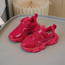 Kids' Trendy Non - Slip Sneakers with Soft Thick Sole - 2024 Fashionable Versatile Sports Shoes - 24 (Red)
