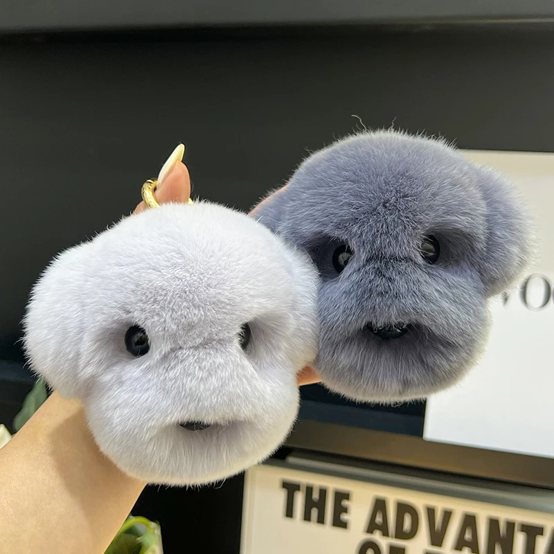 2023 New In Real Ball Fur Handmade Cute Key Chain Keychains Bag Accessory Car Keychain Gift Keyrings Gifts