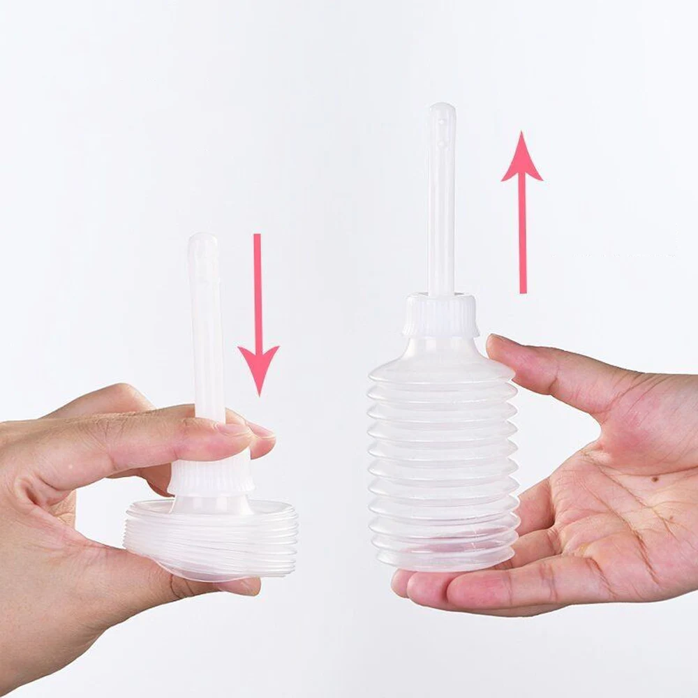 200ML Vaginal Anal Douche with 8 Holes Retractable Wash for Anus Cleaning Personal Hygiene