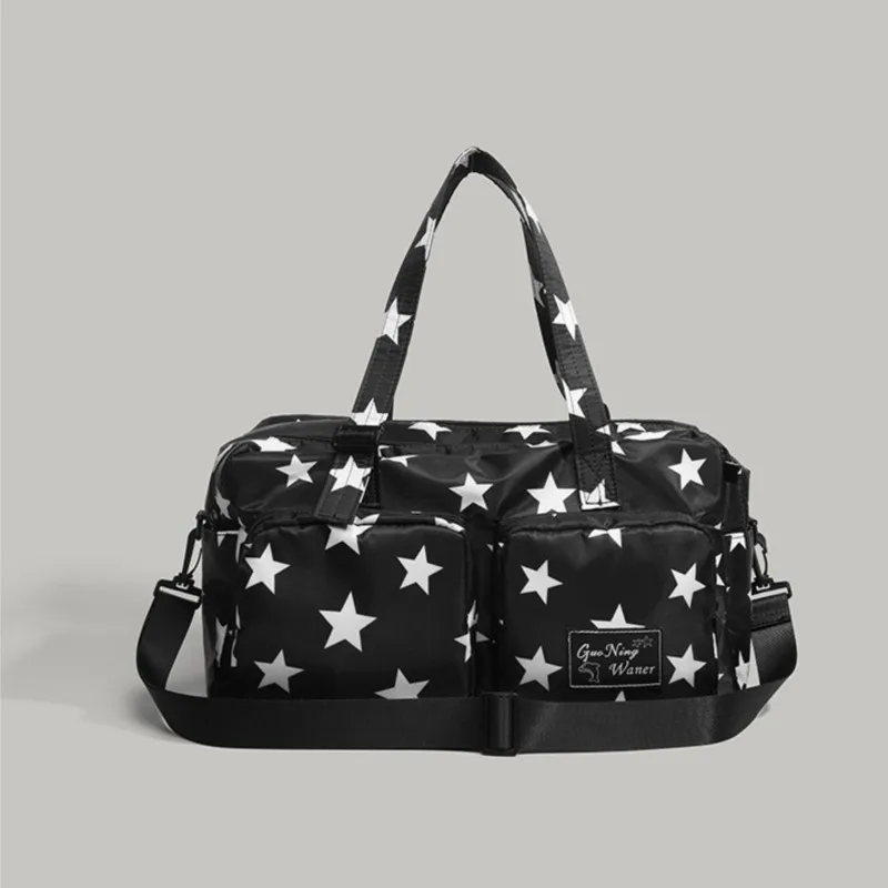 JIAERDI Nylon Large Capacity Black Handbag Women New Sports Travel Crossbody Fitness Bag Handbag Female Casual Messenger Bag