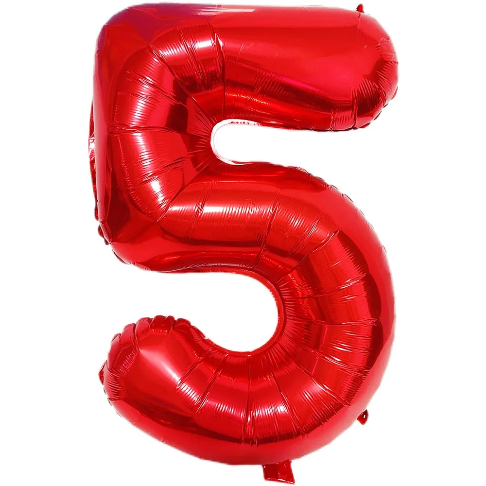 Multi Color Large Number 5 Balloon 32Inch 3