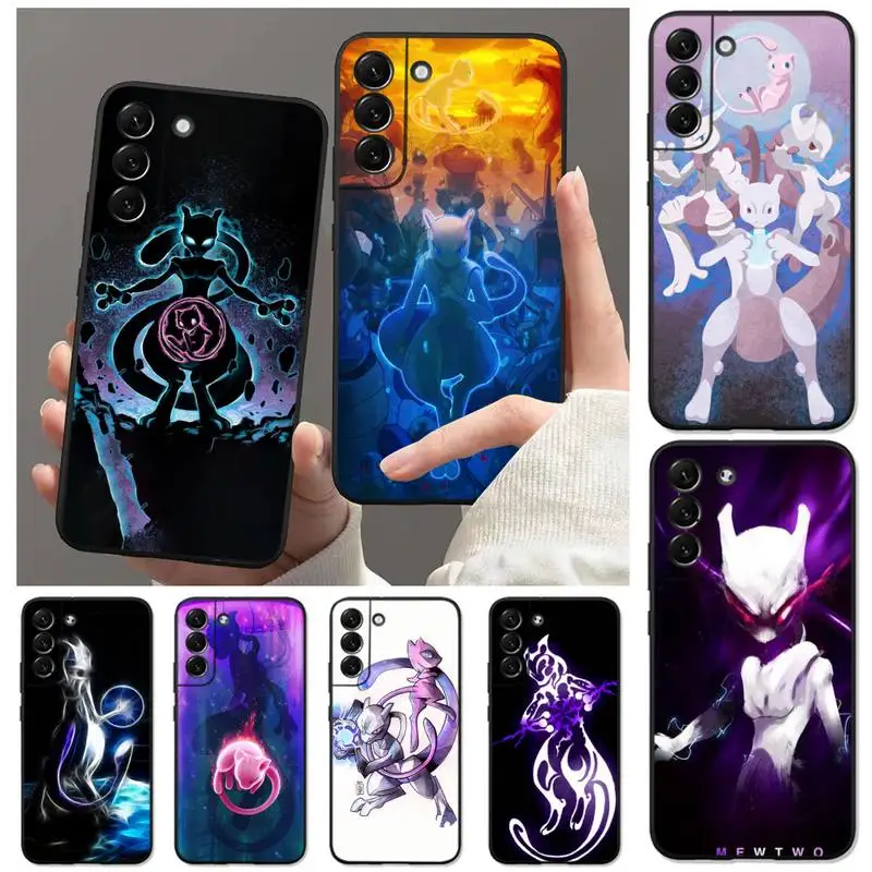 

Cartoon Pokemon Mewtwo Phone Case for Samsung Galaxy S22 S21 Ultra S20 FE S10 S9 Plus 5G lite 2020 Soft Funda Cover