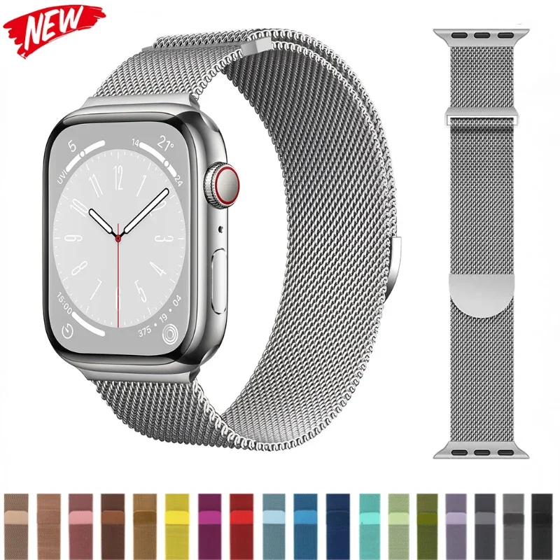 Sleek Metal Milanese Loop Strap with Magnetic Closure