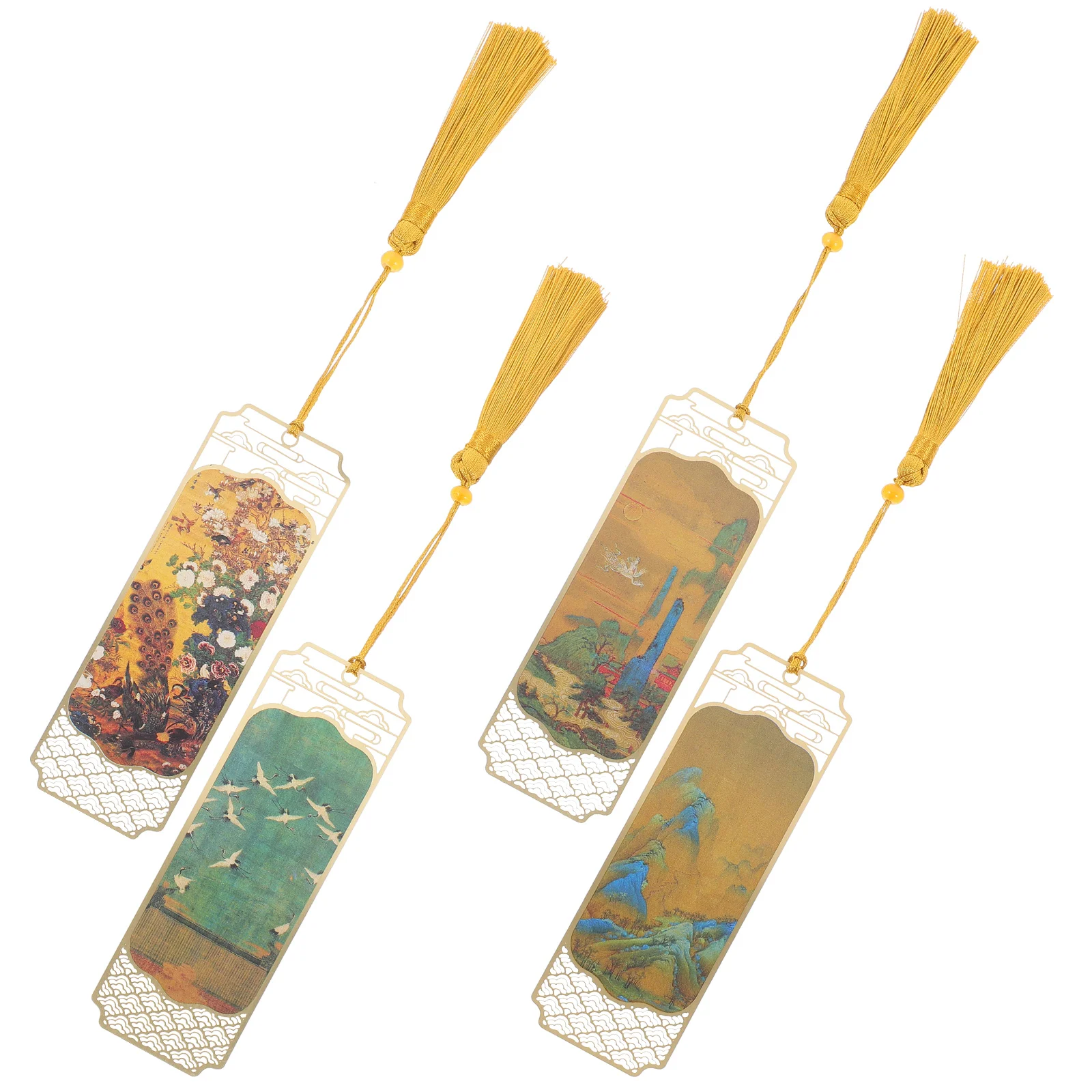 

Китайская живопись, Закладка, креативный Ретро Декор, сувенирная бирка, маленькие железные мифы, закладки, металлический декор, винтажный