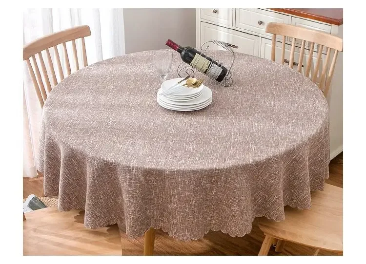 

2024Countryside tablecloth, round table cloth, dining tablecloth, solid color cotton and linenCotton Print