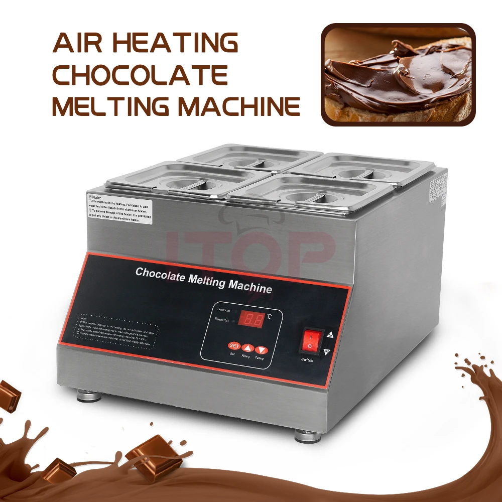 ITOP Electric Chocolate Melting Machine Digital Display Chocolate Melting Furnace Air Heating No Water Need 220-240V 110V/60Hz common like water for chocolate 1 cd